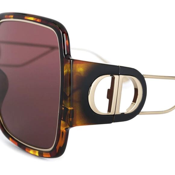 DIOR Montaigne 30 Oversized Havana Tortoise Sunglasses 57-17-135 - Picture 3 of 5